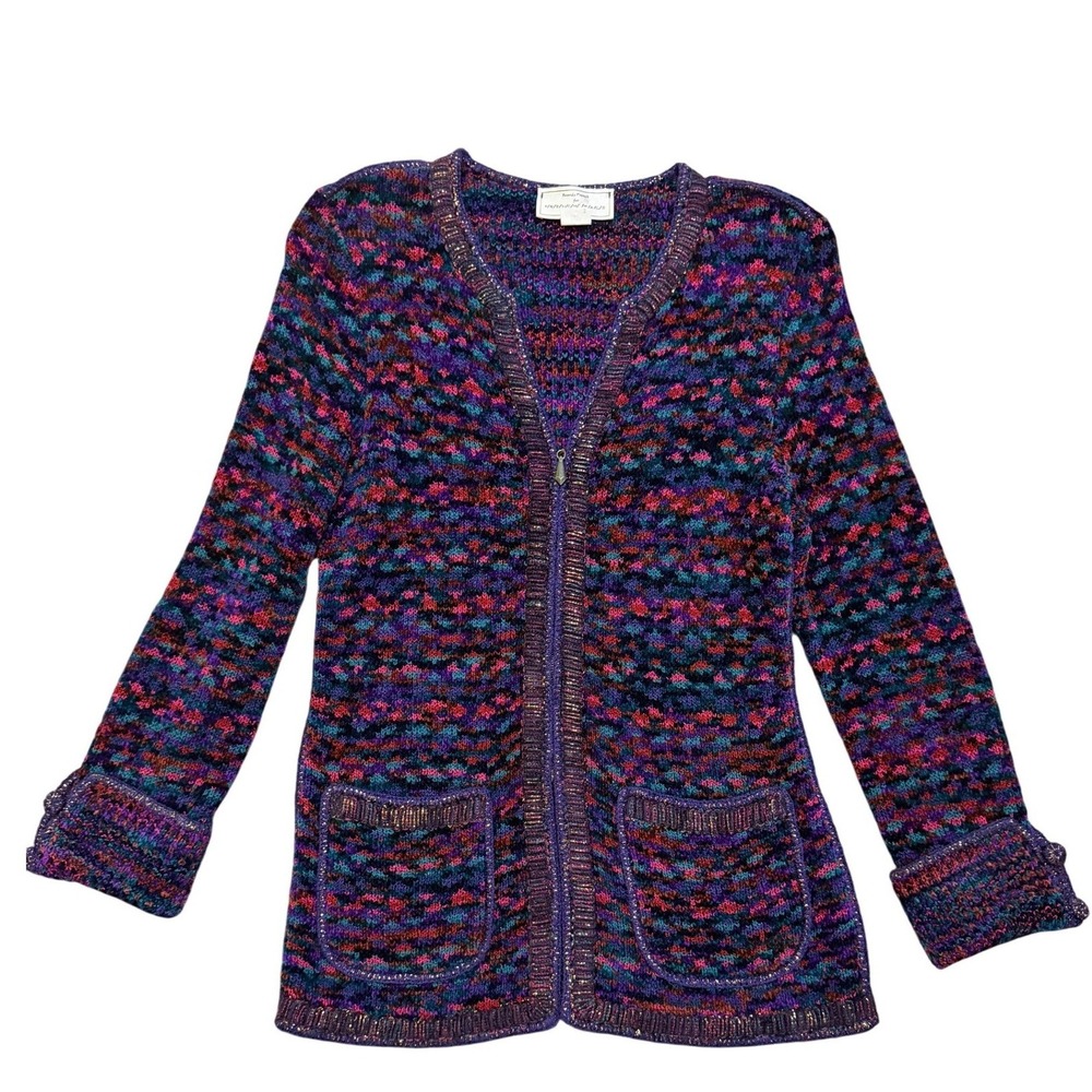Vintage Brenda French for FRENCHS Colorful Cardigan‎ Artistic Statement Sweater